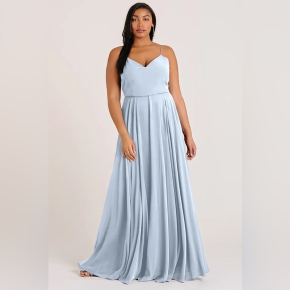 NWT BHLDN Anthropologie Jenny Yoo Inesse Bridesmaid Dress Whisper Blue - Picture 1 of 13